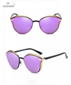 Round Polarized Sunglasses Women's Style Metal Color Classic Retro UV400 Sun Glasses Vintage - Violet - CR19852CRKE $24.20