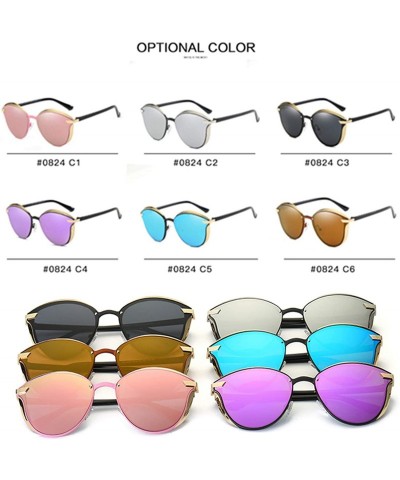 Round Polarized Sunglasses Women's Style Metal Color Classic Retro UV400 Sun Glasses Vintage - Violet - CR19852CRKE $24.20