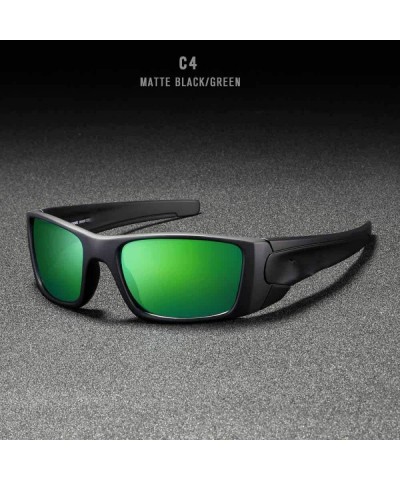 Sport Unisex Rectangular Polarized Sunglasses For Men Running Climbing Sports Sun C5 - C4 - CK18YQW2QTD $43.58