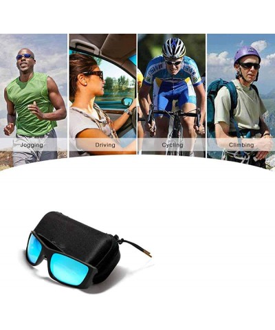 Sport Unisex Rectangular Polarized Sunglasses For Men Running Climbing Sports Sun C5 - C4 - CK18YQW2QTD $19.17