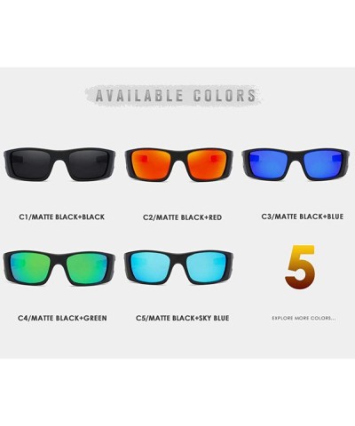 Sport Unisex Rectangular Polarized Sunglasses For Men Running Climbing Sports Sun C5 - C4 - CK18YQW2QTD $19.17