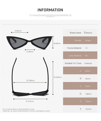 Cat Eye Sunglasses For Women Metal Hinges Cat Eye Triangle Plastic Frame Glasses K0571 - White&black - C218CEGRKLN $9.24