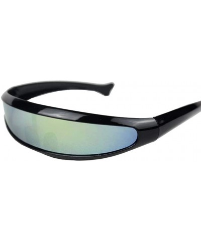 Oversized Women Man Outdoor Fishtail Uni-Lens Sunglasses Riding Cycling Glasses Eyewear Classic Eye - Multicolor 1 - CK18S0W7...
