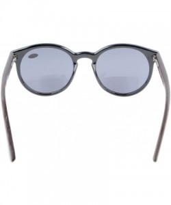 Round Womens Spring Hinges Wood Temples Bifocal Rectangular Polarized Sunglasses - Black - CL180N4G689 $10.12