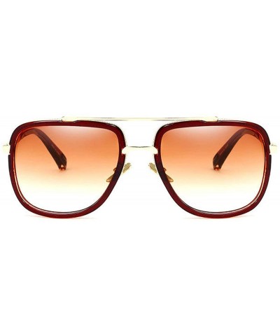 Square 2019 Fashion Lady Sunglasses Square Brand Designer Retro Double Beam Mens Goggle UV400 - C2 - CV18RGUT588 $14.65