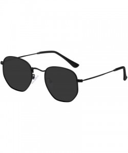 Square Small Round Polarized Sunglasses Women and Men Vintage Hexagon Square Sun glasses UV400 Protection - CY197CSZTZH $21.46