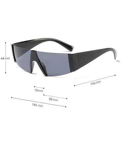 Rectangular Fashion Lady Half Frame Square Brand Designer Sunglasses Retro Flat Top One Piece Mens Goggle UV400 - Black - CC1...