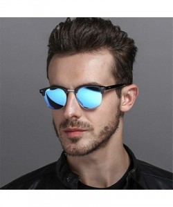 Round Semi-Rimless Sunglasses Women Men Polarized Retro Eyeglasses - C9 Lightblack Gold - CN194OQXDN6 $20.74