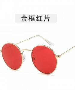 Semi-rimless Round Sunglasses Summer Women Small Glasses Lady Luxury Mirror Retro Metal Sun Vintage Tiny Female - 1 - CM198A9...