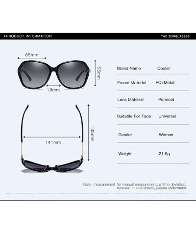 Butterfly Polarized Sunglasses of Women's Antiglare Anti-ultraviolet Fishing Driving Glasses Metal Decoration Grace - Tan - C...