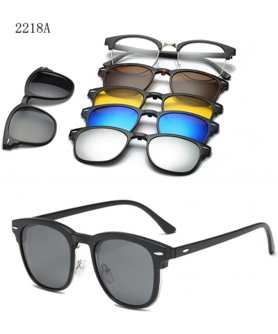 Round 5 Lenes Magnet Sunglasses Clip Mirrored Glasses Men Polarized Custom Prescription Myopia - Ct2223a - CD198ZZEXT5 $38.87