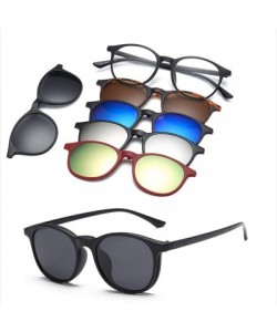 Round 5 Lenes Magnet Sunglasses Clip Mirrored Glasses Men Polarized Custom Prescription Myopia - Ct2223a - CD198ZZEXT5 $38.87