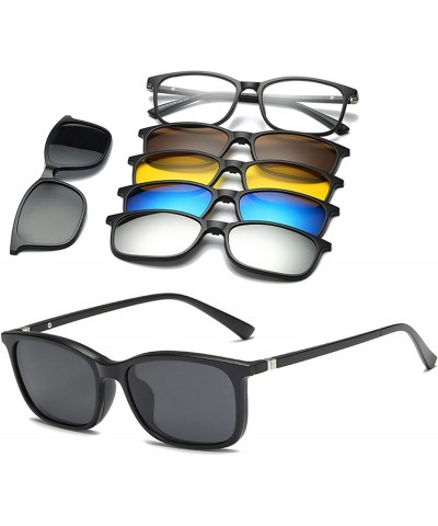 Round 5 Lenes Magnet Sunglasses Clip Mirrored Glasses Men Polarized Custom Prescription Myopia - Ct2223a - CD198ZZEXT5 $38.87
