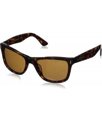 Round Classic Wayfarer HTG1006 C2 Polarized Round Sunglasses - Brown/Brown - CI11OCMV3EV $32.23