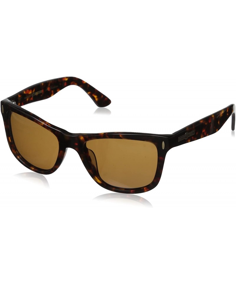 Round Classic Wayfarer HTG1006 C2 Polarized Round Sunglasses - Brown/Brown - CI11OCMV3EV $32.23