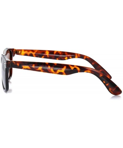 Rectangular Classic Polarized Sunglasses Unisex Square Horn Rimmed Design - A92 Tortoise/Brown + Tortoise/Brown - CX18SKSDXUR...