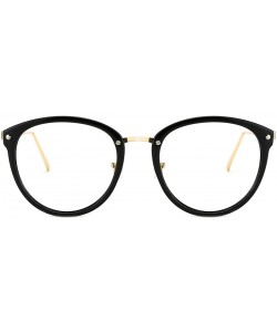 Aviator Blue Light Block Glasses Round Optical Eyewear Non-prescription Eyeglasses Frame for Women Men - 03-black - CW18E3G55...