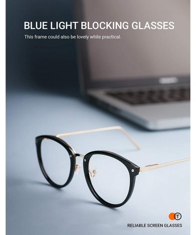Blue Light Block Glasses Round Optical Eyewear Non-prescription ...