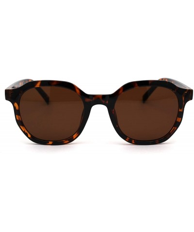 Rectangular Retro Vintage Plastic Horn Rim Hipster Sunglasses - Tortoise Brown - CR194UK2O8T $9.40