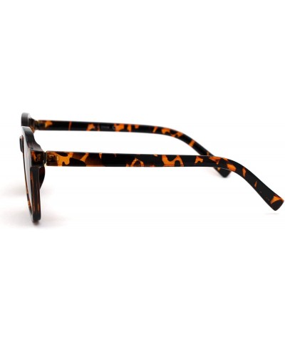 Rectangular Retro Vintage Plastic Horn Rim Hipster Sunglasses - Tortoise Brown - CR194UK2O8T $9.40
