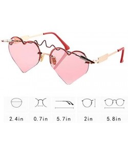 Round Color Lens Sunglasses Stylish Sunnies Eyewear Metal Sunglasses - F - Red - CO18OSQ5O68 $35.03