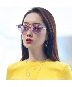 Round Color Lens Sunglasses Stylish Sunnies Eyewear Metal Sunglasses - F - Red - CO18OSQ5O68 $35.03