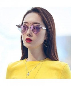 Round Color Lens Sunglasses Stylish Sunnies Eyewear Metal Sunglasses - F - Red - CO18OSQ5O68 $17.51