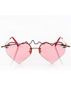 Round Color Lens Sunglasses Stylish Sunnies Eyewear Metal Sunglasses - F - Red - CO18OSQ5O68 $35.03