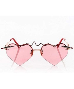 Round Color Lens Sunglasses Stylish Sunnies Eyewear Metal Sunglasses - F - Red - CO18OSQ5O68 $17.51