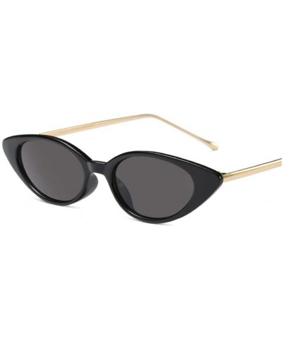 Oval Women Small Cat Eye Sunglasses Classic Oval Metal Frame Sun Glasses for Female Male Shades - 1 - CC18QZ8QHKM $65.71