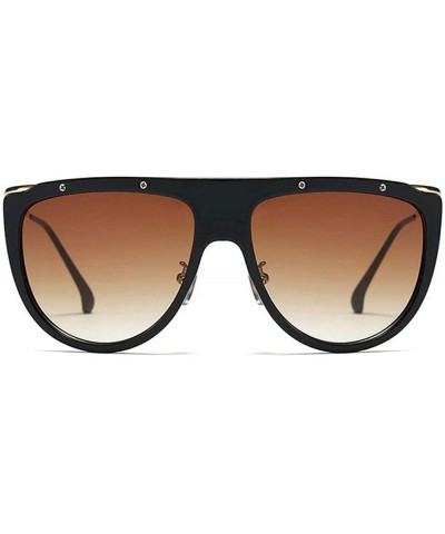 Round Fashion Big Frame Siamese Sunglasses Trend Rivet Metal Legs Sunglasses Ladies Vintage Round Men Sun Glasses - CM192EE62...