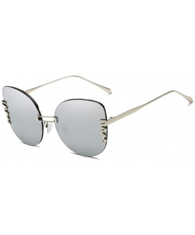 Round Unisex Sunglasses Retro Black Drive Holiday Round Non-Polarized UV400 - Silver - CK18R0RIW6L $11.27