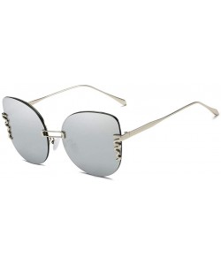 Round Unisex Sunglasses Retro Black Drive Holiday Round Non-Polarized UV400 - Silver - CK18R0RIW6L $11.27