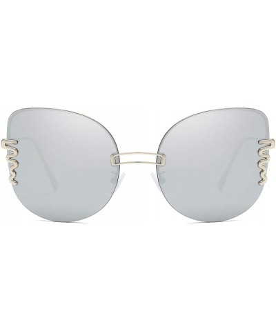 Round Unisex Sunglasses Retro Black Drive Holiday Round Non-Polarized UV400 - Silver - CK18R0RIW6L $11.27