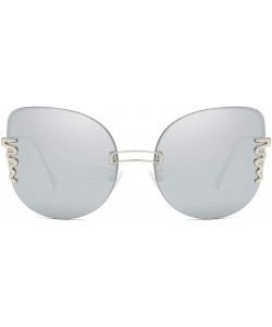 Round Unisex Sunglasses Retro Black Drive Holiday Round Non-Polarized UV400 - Silver - CK18R0RIW6L $11.27