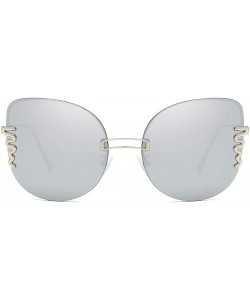 Round Unisex Sunglasses Retro Black Drive Holiday Round Non-Polarized UV400 - Silver - CK18R0RIW6L $11.27