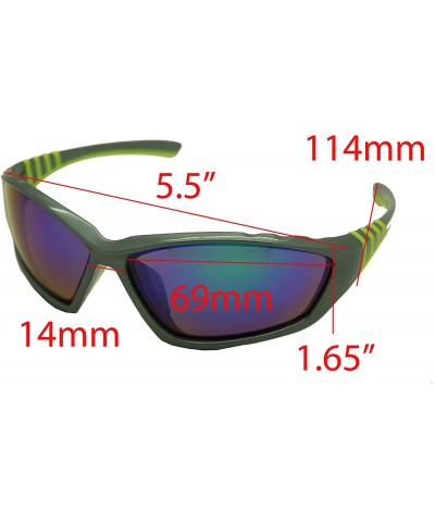 Rectangular Double Injection Sunglasses SPORTS - 2753 Shiny Gunmstal Green / Blue Mirror - CE12HRWMMMT $20.41