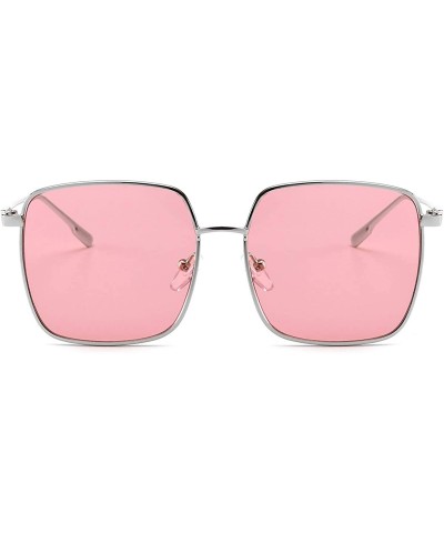 Round Classic Oversized Square Metal Sunglasses Unisex UV Protection HD Lens Shades Sun Glasses - CD198GXOLWX $9.62