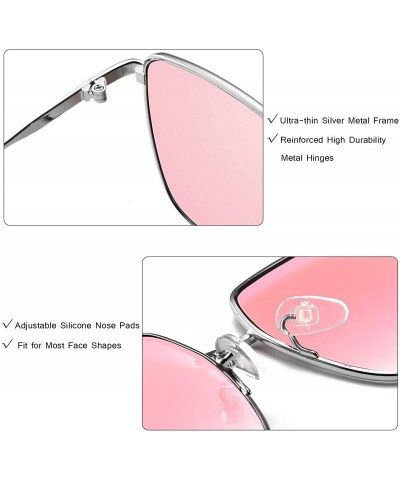 Round Classic Oversized Square Metal Sunglasses Unisex UV Protection HD Lens Shades Sun Glasses - CD198GXOLWX $9.62