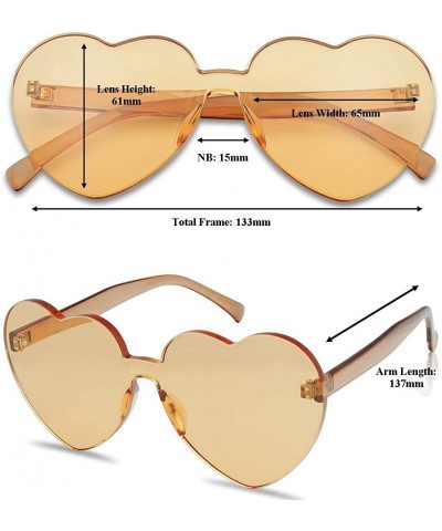 Round Overisized Novelty Transparent Once Piece Colorful Heart Shape Sunglasses - Hot Pink - CQ180L7IOE5 $8.20