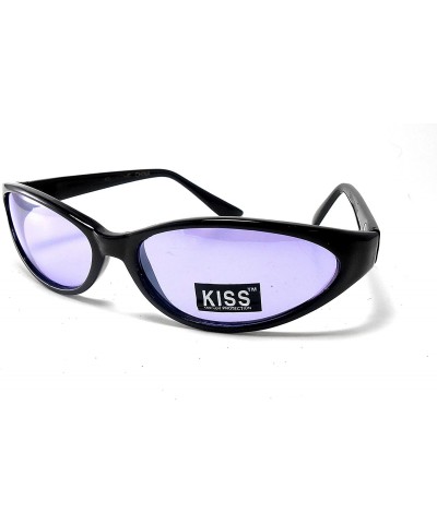 Oval Black Fashion Sunglasses Shades with Purple Lens - CZ11VJ0JI23 $19.98