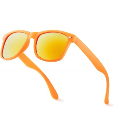 Rectangular Classic Polarized Sunglasses - Matte Tangerine - Revo Yellow - CH196QQ6TLW $12.12