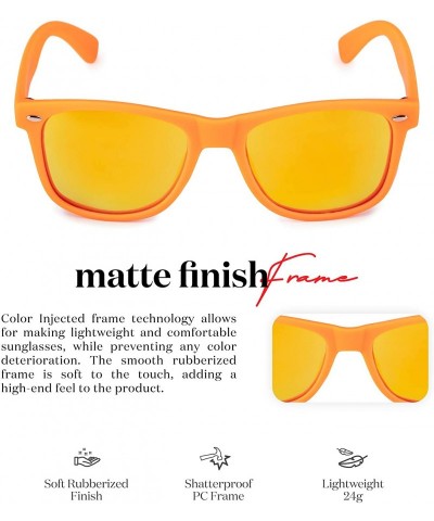 Rectangular Classic Polarized Sunglasses - Matte Tangerine - Revo Yellow - CH196QQ6TLW $12.12