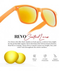 Rectangular Classic Polarized Sunglasses - Matte Tangerine - Revo Yellow - CH196QQ6TLW $12.12