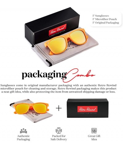 Rectangular Classic Polarized Sunglasses - Matte Tangerine - Revo Yellow - CH196QQ6TLW $12.12