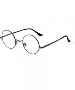 Round Blue Light Blocking Glasses for Women Round Computer Eyeglasses Clear Lens Eyewear Frames - Gun - CJ194AOLQSA $16.65