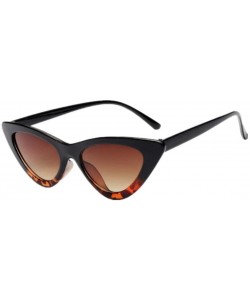 Cat Eye Women Retro Sun Glass Female Small Sun Glasses Cat Eye Sunglasses - Tea - CF18TZK0HT3 $28.21