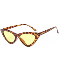 Cat Eye Women Retro Sun Glass Female Small Sun Glasses Cat Eye Sunglasses - Tea - CF18TZK0HT3 $17.78