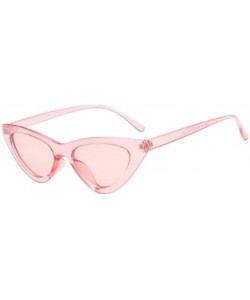 Cat Eye Women Retro Sun Glass Female Small Sun Glasses Cat Eye Sunglasses - Tea - CF18TZK0HT3 $17.78