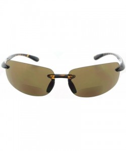 Round Island Bifocal Sunglasses Rimless Readers - Non-polarized Tortoise Frame/Brown Lens - CU11JEHUFTD $23.55